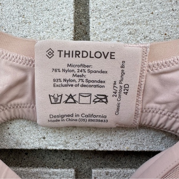 ThirdLove 24/7 Classic Contour Plunge Bra Nude Mesh Underwire - Picture 3 of 10